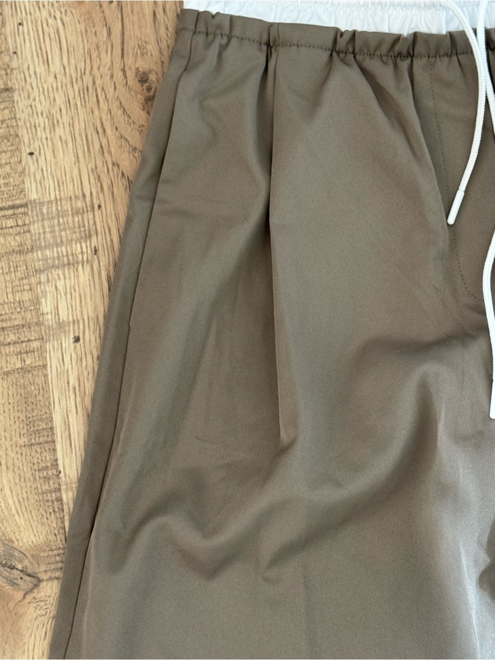 Oak + Fort Taupe Wide Leg Pants Contrast Waistband XS NWT - Picture 7 of 8
